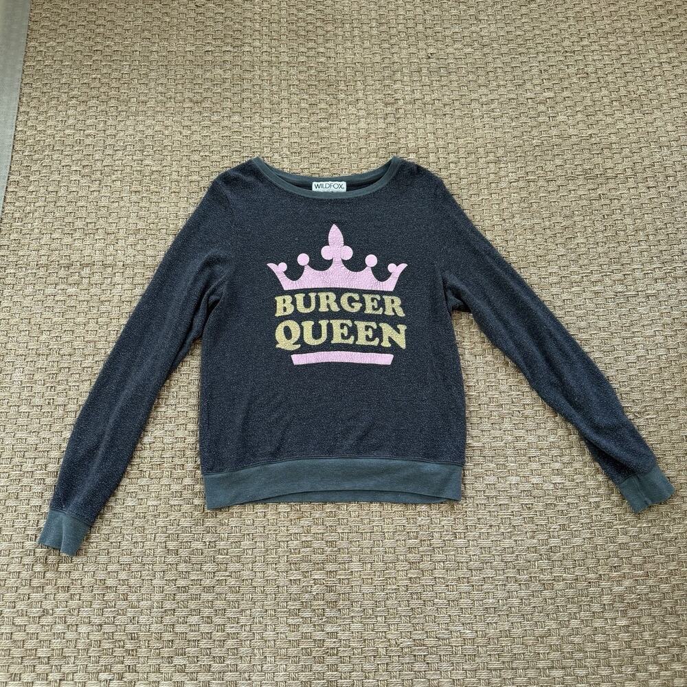 Wildfox Couture “Burger Queen” Baggy Beach Sweatshirt Women’s Size Small